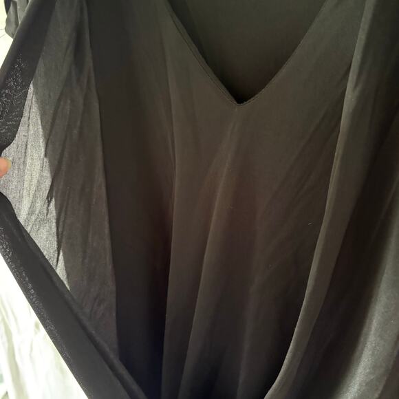 Vintage Expose California Disco Fringe Cocktail Dress Black V-Neck Size 10 - Picture 4 of 6